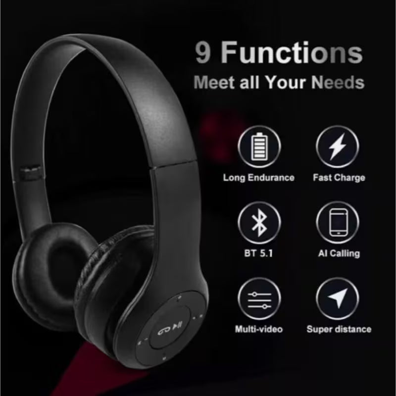 Black P47 Wireless Headphone