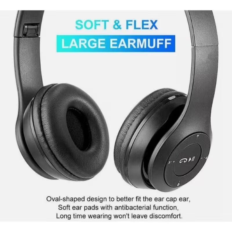 Black P47 Wireless Headphone