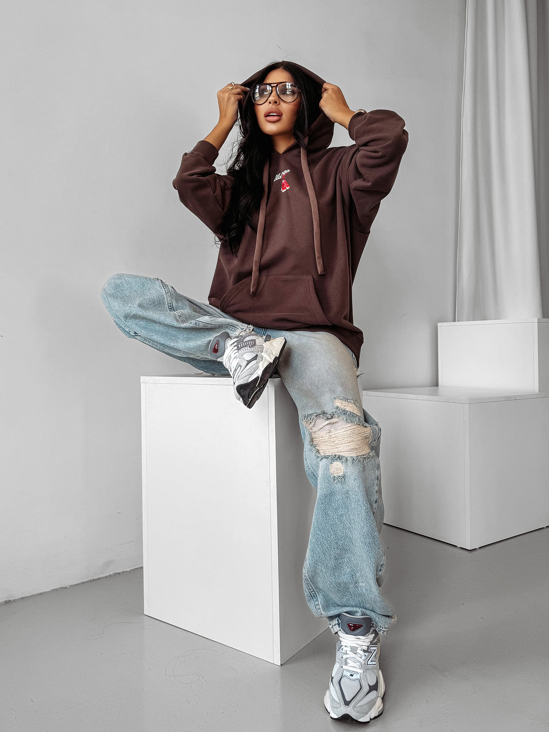FLINT chocolate oversize sweatshirt