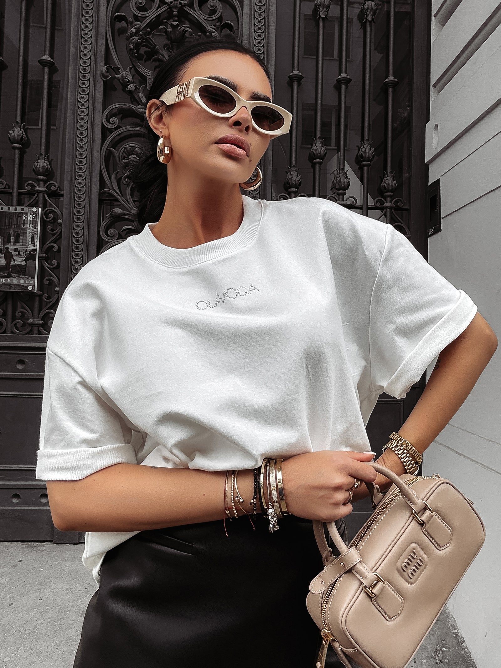 SIGAR ecru oversized T-shirt