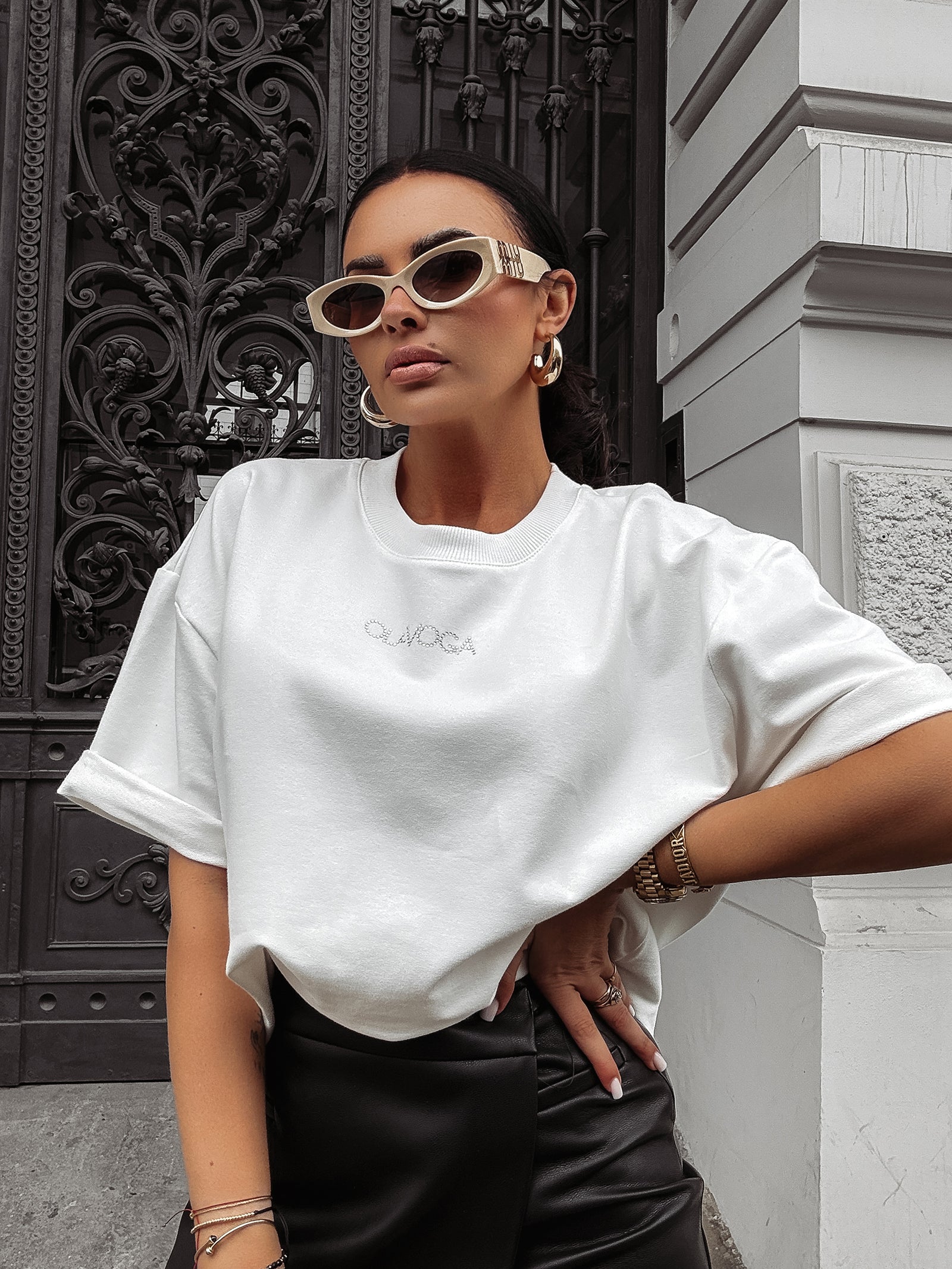 SIGAR ecru oversized T-shirt